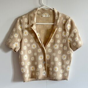 MNG by Mango Daisy Knit Short Sleeve Cardigan